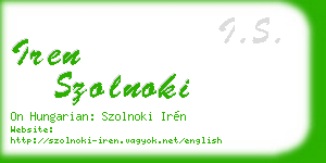 iren szolnoki business card